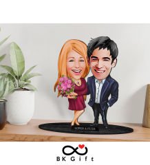 BK Gift Kişiye Özel Sevgililer Karikatürlü Ahşap Biblo, Sevgililer Günü Hediyesi, Doğum Günü Hediyesi, Yıl Dönümü Hediyesi-94