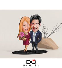 BK Gift Kişiye Özel Sevgililer Karikatürlü Ahşap Biblo, Sevgililer Günü Hediyesi, Doğum Günü Hediyesi, Yıl Dönümü Hediyesi-94