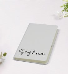 Kişiye Özel El Yazısı Tasarımlı 9x14cm Beyaz Defter - Model 1