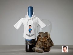 BK Gift Kişiye Özel Karikatürlü Mini Beyaz İçki Şişesi Tişörtü , Ev Bar Dekoru, Viski, Şarap, Votka, Rakı Şişesi Tişörtü, Ev Barı-11