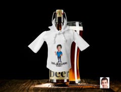 BK Gift Kişiye Özel Karikatürlü Mini Beyaz İçki Şişesi Tişörtü , Ev Bar Dekoru, Viski, Şarap, Votka, Rakı Şişesi Tişörtü, Ev Barı-11