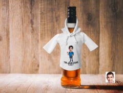 BK Gift Kişiye Özel Karikatürlü Mini Beyaz İçki Şişesi Tişörtü , Ev Bar Dekoru, Viski, Şarap, Votka, Rakı Şişesi Tişörtü, Ev Barı-11