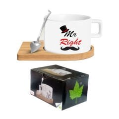 Sublimasyon Ahşap Altlıklı Seramik Fincan