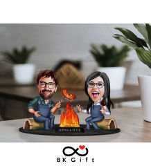 BK Gift Kişiye Özel Sevgililer Karikatürlü Ahşap Biblo, Sevgililer Günü Hediyesi, Doğum Günü Hediyesi, Yıl Dönümü Hediyesi-95