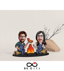 BK Gift Kişiye Özel Sevgililer Karikatürlü Ahşap Biblo, Sevgililer Günü Hediyesi, Doğum Günü Hediyesi, Yıl Dönümü Hediyesi-95