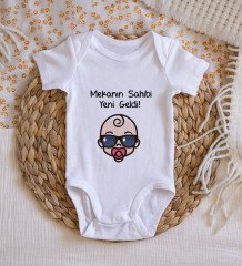 BK Kids Mekanın Sahibi Yeni Geldi Tasarımlı Bebek Body Zıbın - Model 1