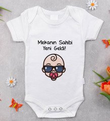 BK Kids Mekanın Sahibi Yeni Geldi Tasarımlı Bebek Body Zıbın - Model 1