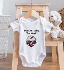 BK Kids Mekanın Sahibi Yeni Geldi Tasarımlı Bebek Body Zıbın - Model 1