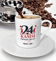 BK Gift Kişiye Özel Öğretmenler Günü Tasarımlı Türk Kahvesi Fincanı - 11, Öğretmene Hediye, Öğretmenler Günü