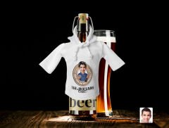 BK Gift Kişiye Özel Karikatürlü Mini Beyaz İçki Şişesi Tişörtü , Ev Bar Dekoru, Viski, Şarap, Votka, Rakı Şişesi Tişörtü, Ev Barı-14