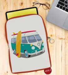 BK Gift Klasik Araç Tasarımlı Taşınabilir Koruyucu Tablet Kılıfı & Organizer Çanta - Turuncu-3