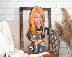 BK Gift Kişiye Özel Kadın Aşçı Karikatürlü 3D Ahşap Tablo, Sevgiliye Hediye, Arkadaşa Hediye, Yıl Dönümü Hediyesi, Doğum Günü Hediyesi-2