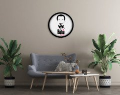 Kişiye Özel Godfather Baba Tasarımlı 45cm Ahşap Duvar Saati-8
