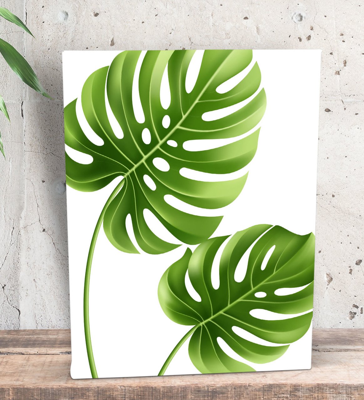 BK Gift Green Plant Tasarımlı Dekoratif Mini Kanvas Tablo 15x20cm-5