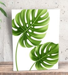 BK Gift Green Plant Tasarımlı Dekoratif Mini Kanvas Tablo 15x20cm-5