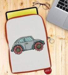 BK Gift Klasik Araç Tasarımlı Taşınabilir Koruyucu Tablet Kılıfı & Organizer Çanta - Turuncu-4
