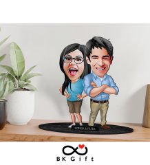 BK Gift Kişiye Özel Sevgililer Karikatürlü Ahşap Biblo, Sevgililer Günü Hediyesi, Doğum Günü Hediyesi, Yıl Dönümü Hediyesi-101