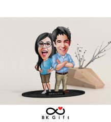 BK Gift Kişiye Özel Sevgililer Karikatürlü Ahşap Biblo, Sevgililer Günü Hediyesi, Doğum Günü Hediyesi, Yıl Dönümü Hediyesi-101