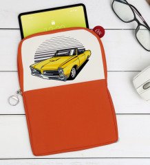 BK Gift Klasik Araç Tasarımlı Taşınabilir Koruyucu Tablet Kılıfı & Organizer Çanta - Turuncu-5
