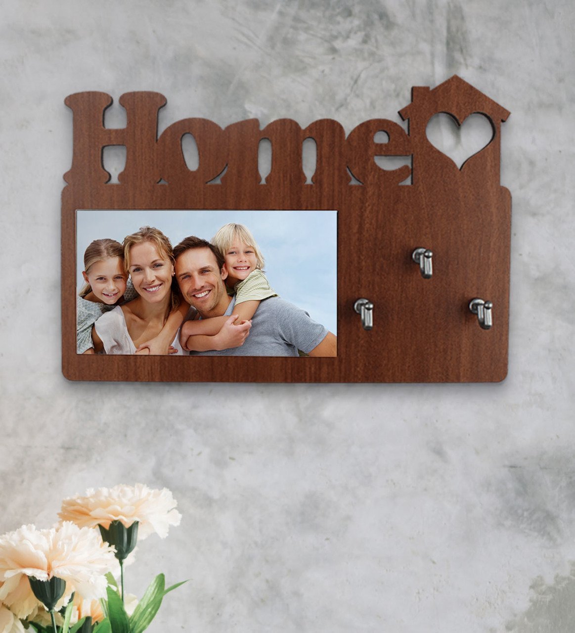 Kişiye Özel Home Ahşap Anahtar Askılığı
