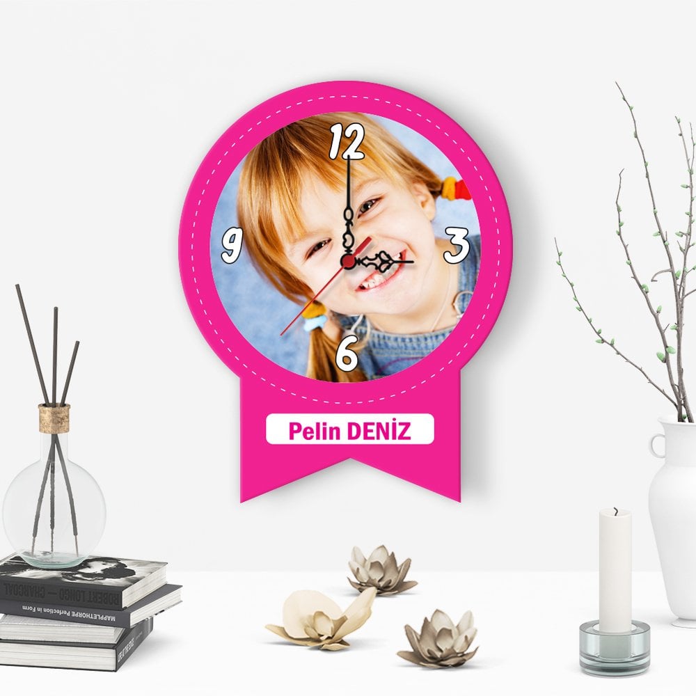 Kişiye Özel Dekoratif Çocuk Duvar Saati - (K-67)