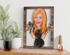 BK Gift Kişiye Özel Kadın Güzellik Uzmanı Karikatürlü 3D Ahşap Tablo, Sevgiliye Hediye, Arkadaşa Hediye, Yıl Dönümü Hediyesi, Doğum Günü Hediyesi-1