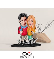 BK Gift Kişiye Özel Sevgililer Karikatürlü Ahşap Biblo, Sevgililer Günü Hediyesi, Doğum Günü Hediyesi, Yıl Dönümü Hediyesi-107
