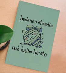 BK Gift Sert Kapaklı Su Yeşili Lastikli Defter , Arkadaşa Hediye, Yeni İş Hediyesi, Doğum Günü Hediyesi-5