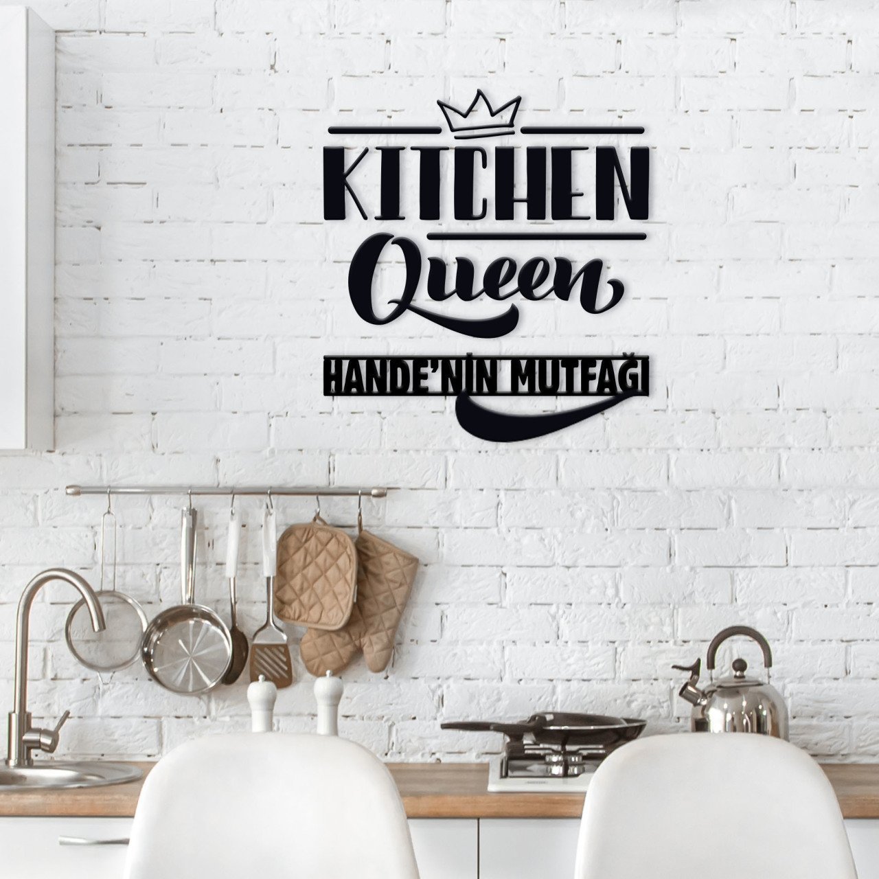 BK Home İsme Özel Mutfak Ahşap Duvar Süsü-5