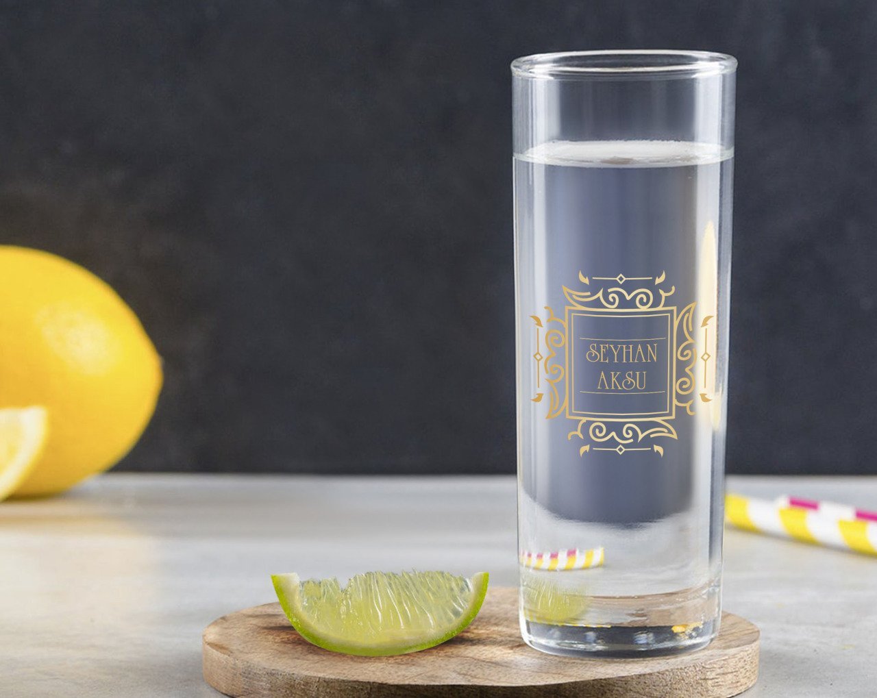 Kişiye Özel Renkli Baskılı İsimli Vodka Bardağı-18
