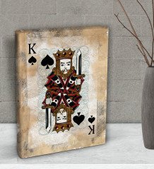 BK Gift İskambil Maça Papaz Tasarımlı Dekoratif Mini Kanvas Tablo 15x20cm-1