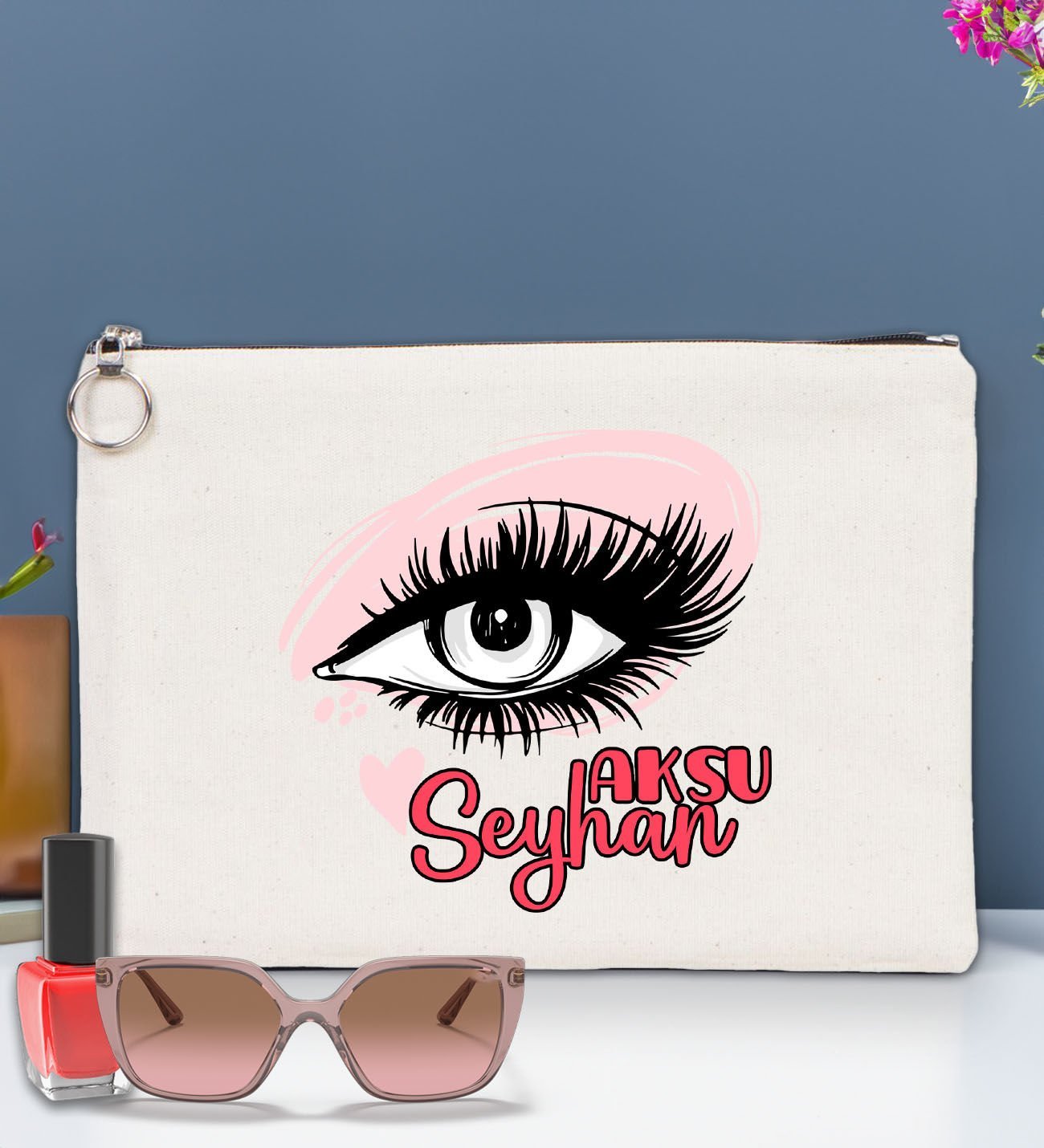 BK Gift Kişiye Özel İsimli-5 Astarlı Portföy Çanta 30x21cm, Baskılı El Çantası, Organizer Çanta