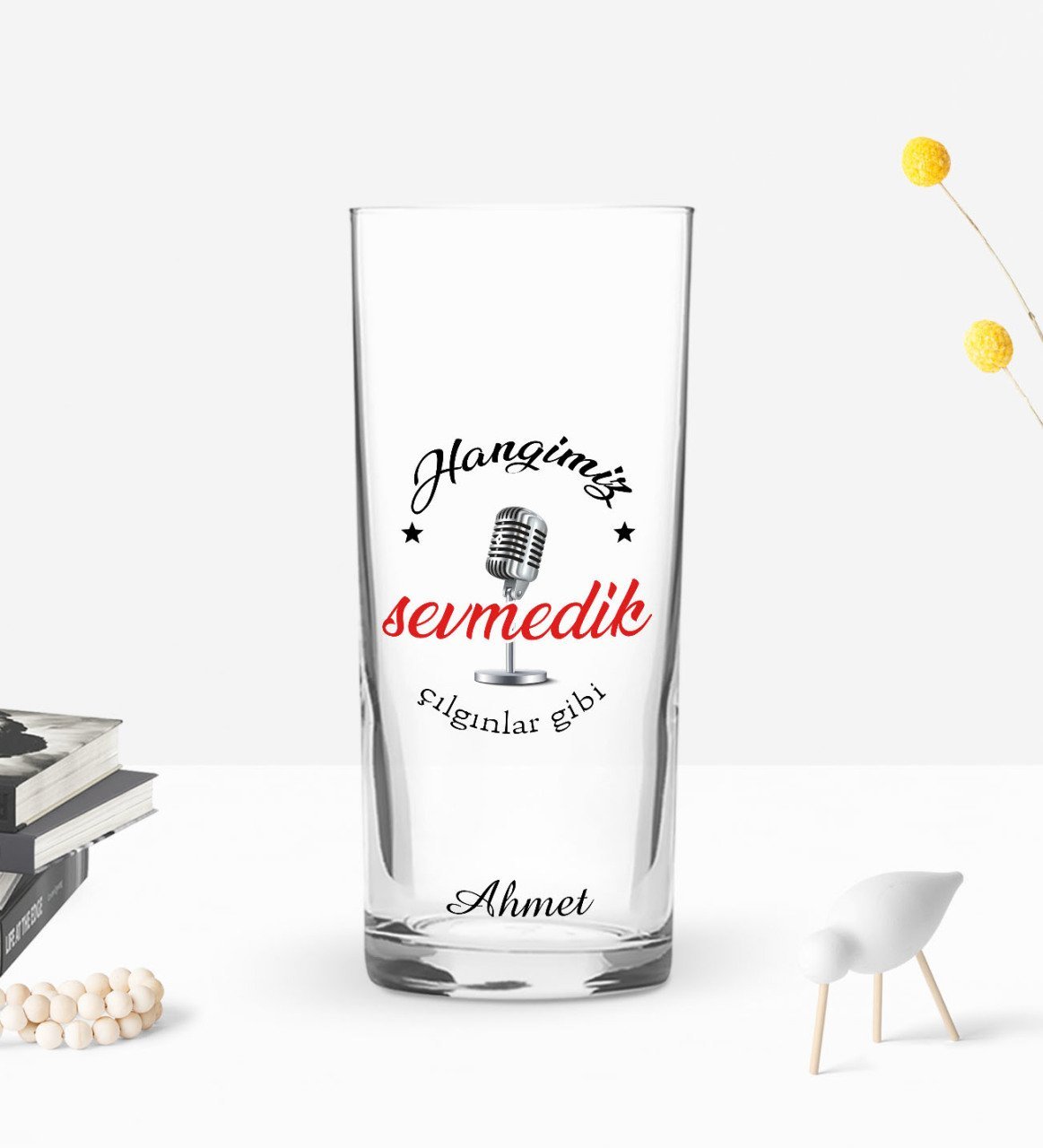 Kişiye Özel Renkli Baskılı Çılgınlar Gibi Tasarımlı Rakı Bardağı-1