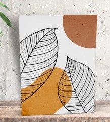 BK Gift Leafs Tasarımlı Dekoratif Mini Kanvas Tablo 15x20cm-1