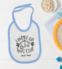 BK Kids Kişiye Özel Mavi Bebek Mama Önlüğü - Model 5