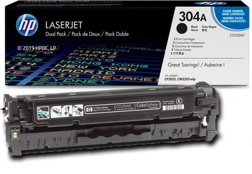HP CC530AD (304A) Siyah Orjinal Toner- (AD′den Ayrılmış Kutu) - LaserJet CP2025n (T16151)