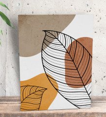 BK Gift Leafs Tasarımlı Dekoratif Mini Kanvas Tablo 15x20cm-3