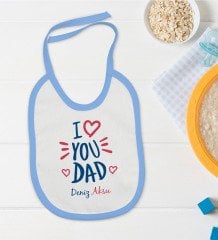 BK Kids Kişiye Özel Mavi Bebek Mama Önlüğü - Model 10