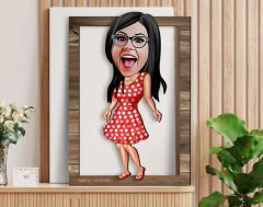 BK Gift Kişiye Özel Kadın Karikatürlü 3D Ahşap Tablo, Sevgiliye Hediye, Arkadaşa Hediye, Yıl Dönümü Hediyesi, Doğum Günü Hediyesi-10