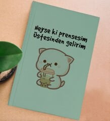 BK Gift Sert Kapaklı Su Yeşili Lastikli Defter , Arkadaşa Hediye, Yeni İş Hediyesi, Doğum Günü Hediyesi-11