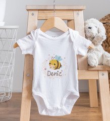 BK Kids Kişiye Özel İsimli Bebek Body Zıbın ve Mama Önlüğü Hediye Seti - Model 29