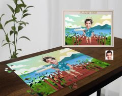 BK Gift Kişiye Özel Tatilci Adam Tasarımlı 1000 Parça Profesyonel Puzzle-1, 1000 Puzzle, Arkadaşa Hediye
