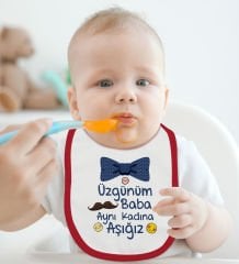 BK Kids Aynı Kadına Aşığız Tasarımlı Kırmızı Bebek Mama Önlüğü-1