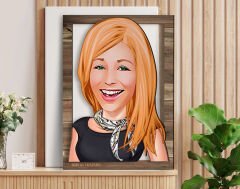 BK Gift Kişiye Özel Kadın Karikatürlü 3D Ahşap Tablo, Sevgiliye Hediye, Arkadaşa Hediye, Yıl Dönümü Hediyesi, Doğum Günü Hediyesi-75