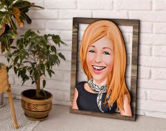 BK Gift Kişiye Özel Kadın Karikatürlü 3D Ahşap Tablo, Sevgiliye Hediye, Arkadaşa Hediye, Yıl Dönümü Hediyesi, Doğum Günü Hediyesi-75