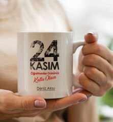 BK Gift Kişiye Özel Öğretmenler Günü Tasarımlı Beyaz Kupa Bardak - 8, Öğretmene Hediye, Öğretmenler Günü