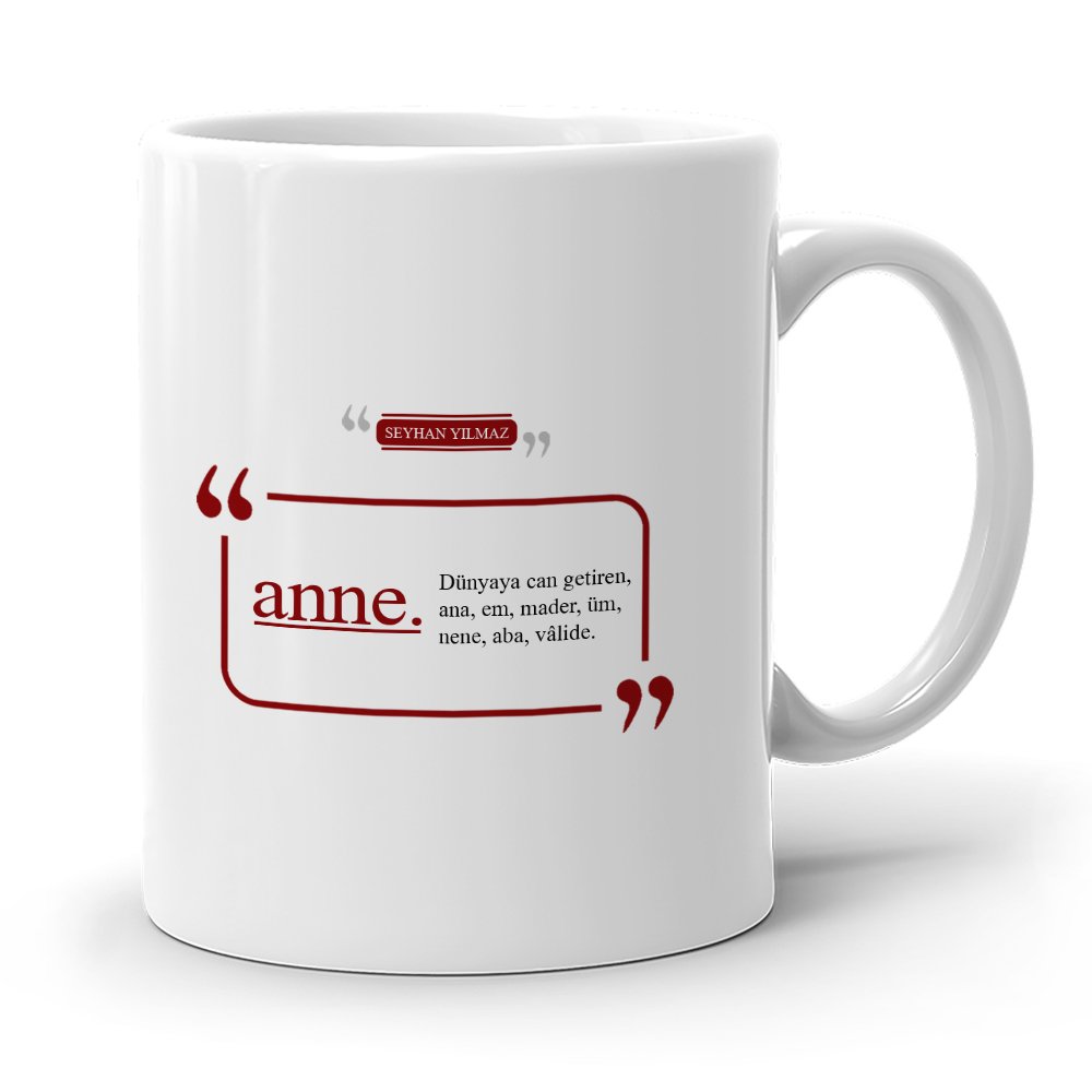 Kişiye Özel Anne Beyaz Kupa Bardak - 2-1