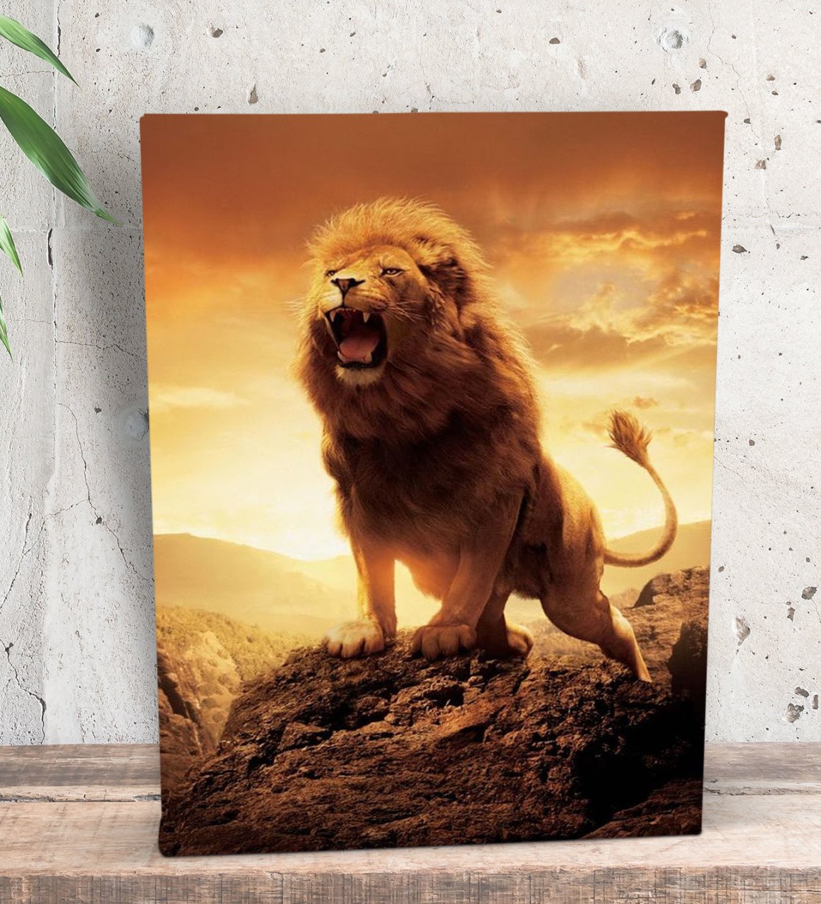 BK Gift Lion Tasarımlı Dekoratif Mini Kanvas Tablo 15x20cm-2