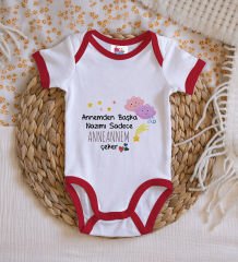 BK Kids Anneannem Tasarımlı Kırmızı Bebek Body Zıbın-1