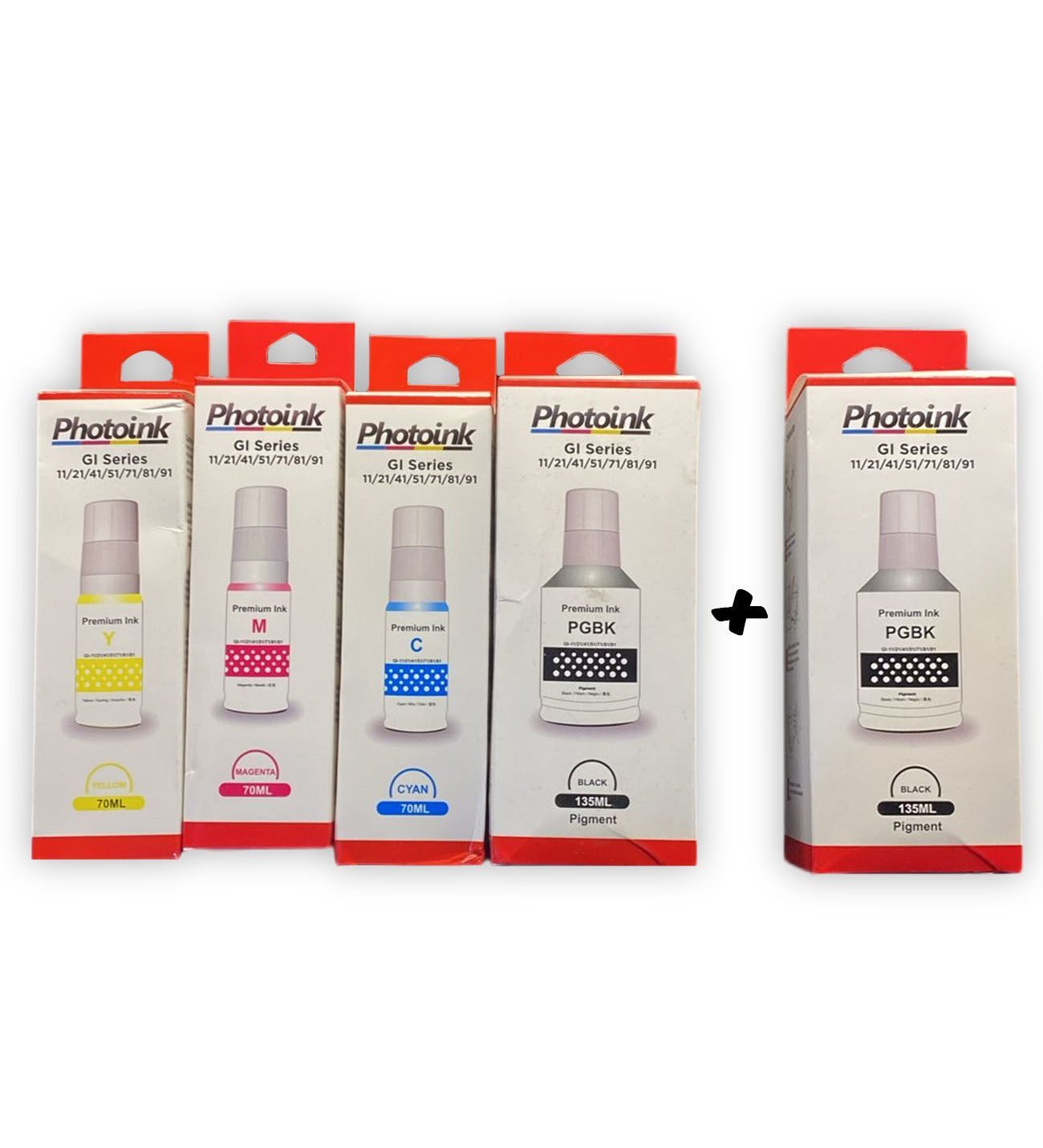Canon GI-41 Photoink 4 Renk +1 Siyah Mürekkep Seti  G1420 G2420 G2460 G3420 G3460 Uyumlu